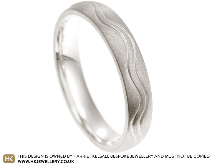 Cornelius' mountain engraved wedding band