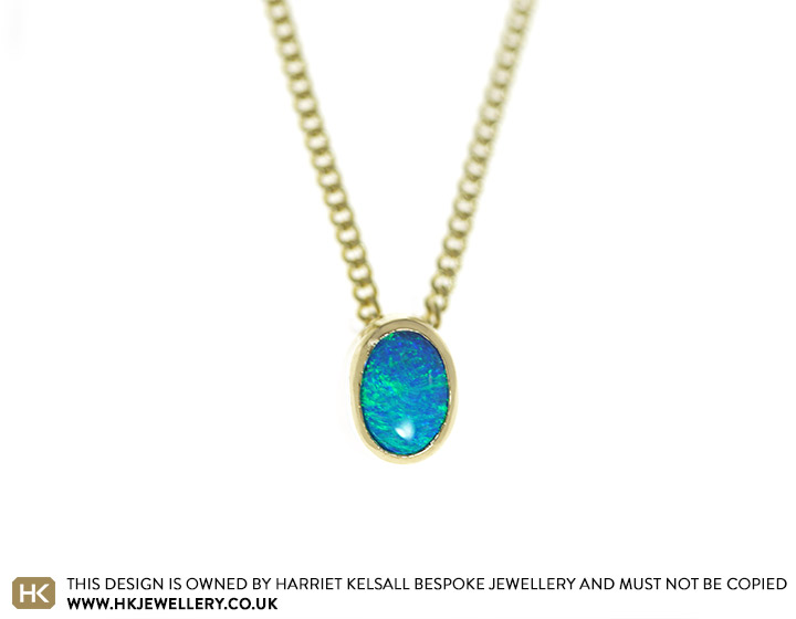 Anita's opal and yellow gold pendant