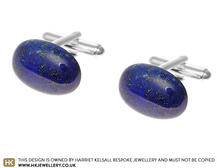 Lapis Lazuli and Sterling Silver Cufflinks