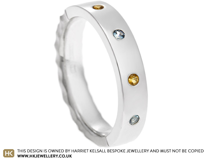 Rebecca's Mixed Finish Palladium Birthstone Eternity Ring