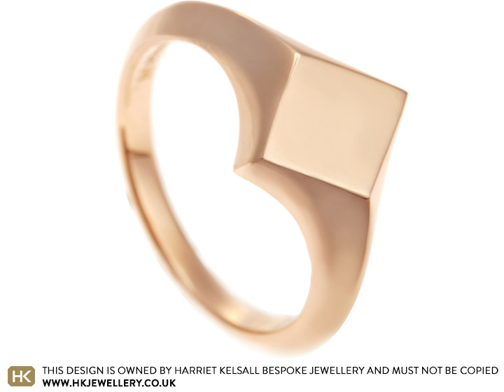 Mens rose gold deals signet ring