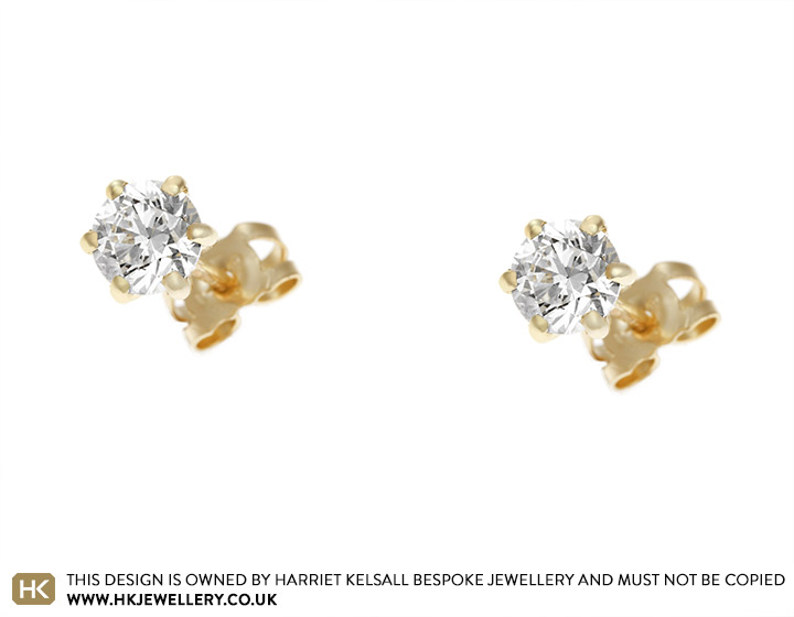 Jenny's Fairtrade 9 carat yellow gold and diamond earrings