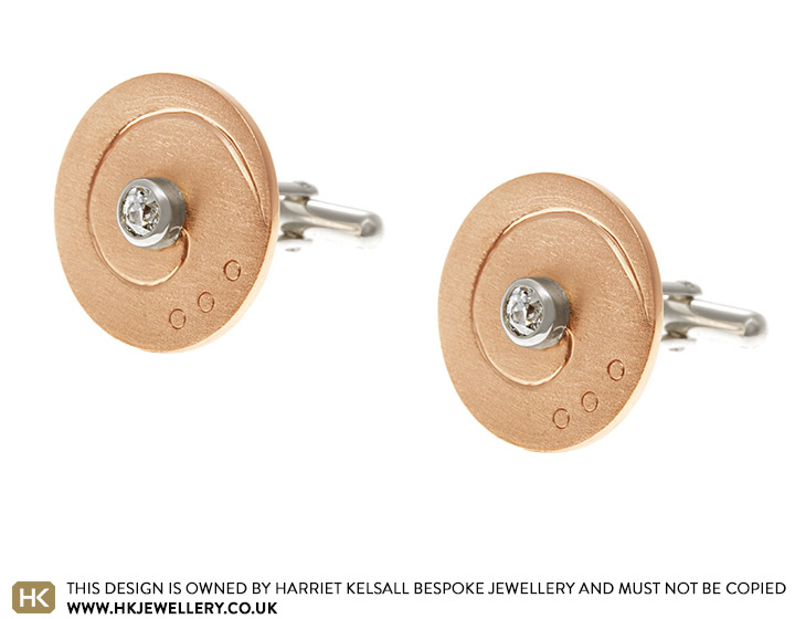 Neville's Mixed Metal Commemorative Diamond Cufflinks