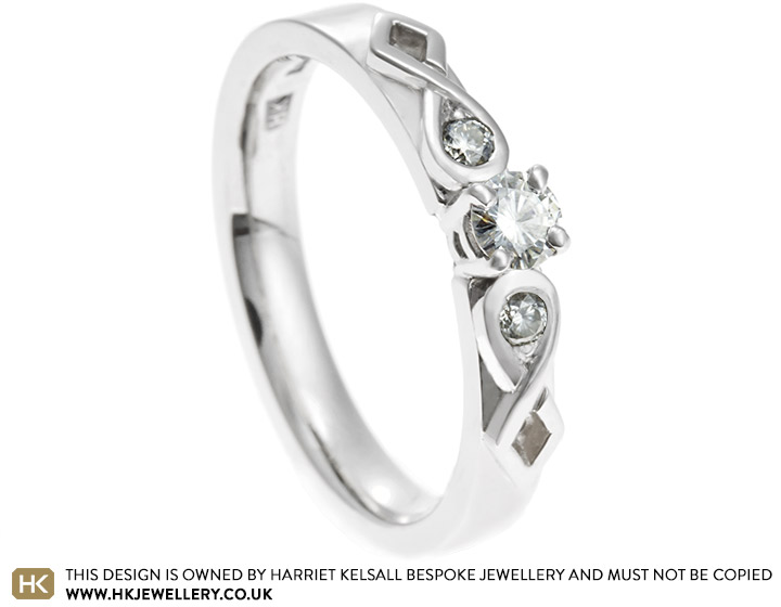 Shelby's Palladium and Moissanite Celtic Style Engagement Ring