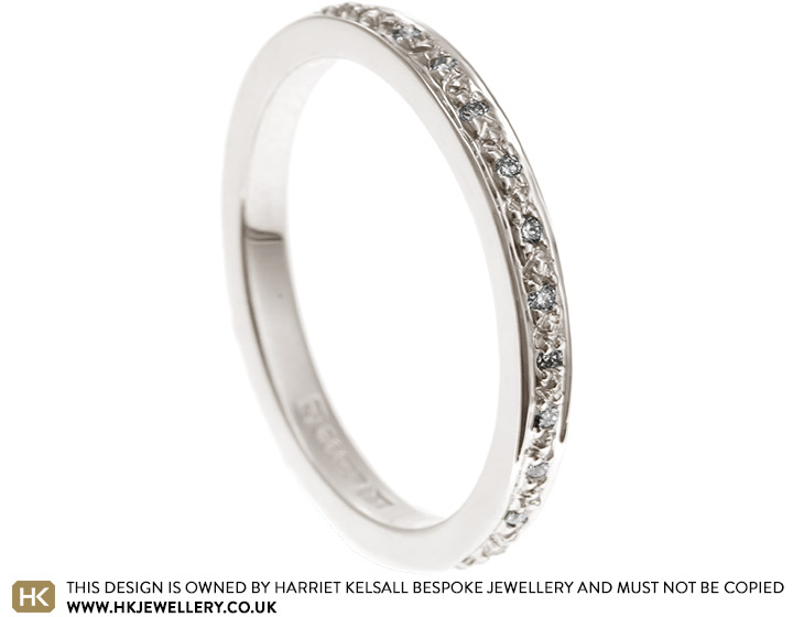 Fairtrade 9 carat white gold eternity ring with round brilliant cut diamonds totalling 0.07ct