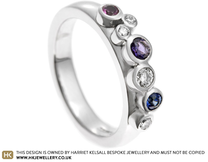 Arlene's multi coloured gemstone eternity ring