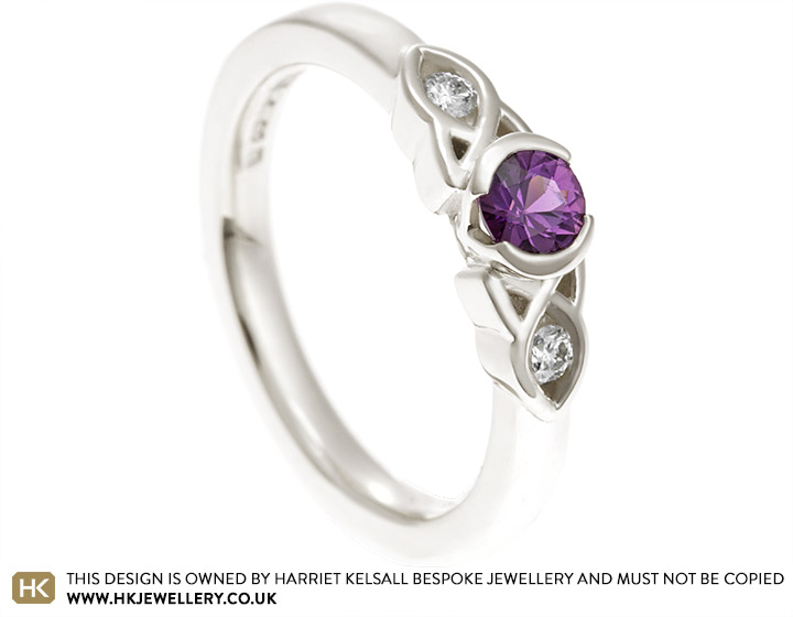 Aislinn's Celtic Inspired Purple Sapphire Engagement Ring