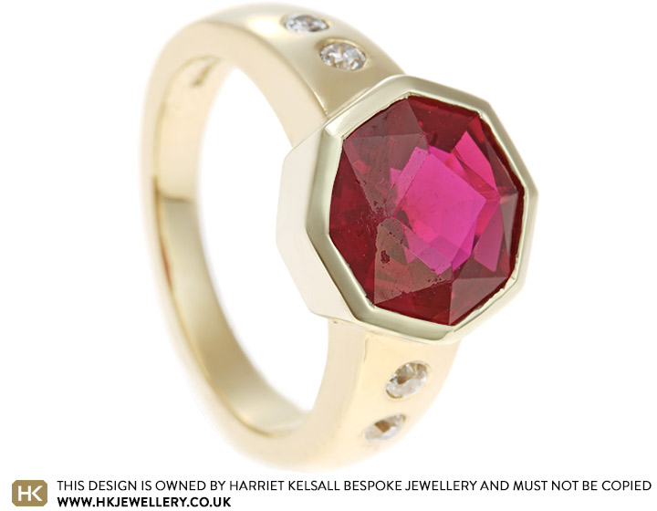 Trish's 9ct Mixed Gold and Synthetic Ruby Re-Designed Dress Ring