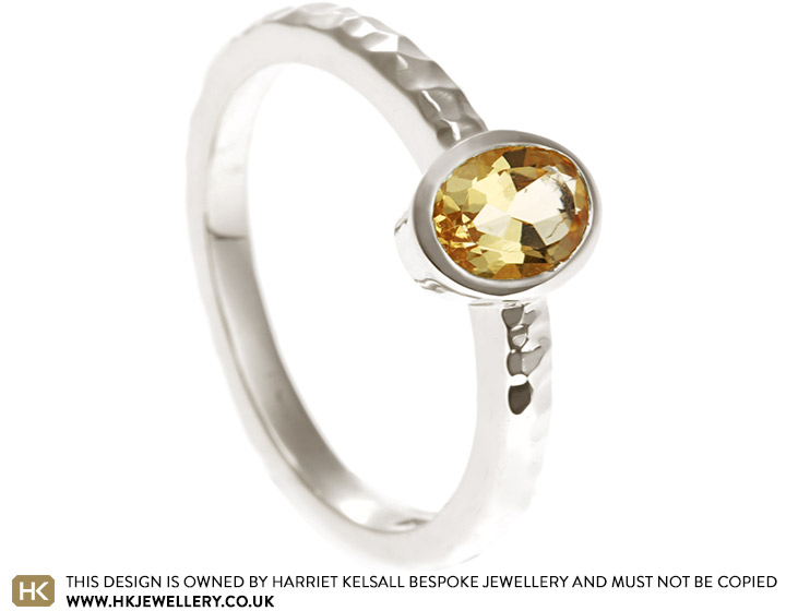 Heather's Fairtrade 9ct white gold and citrine engagement ring