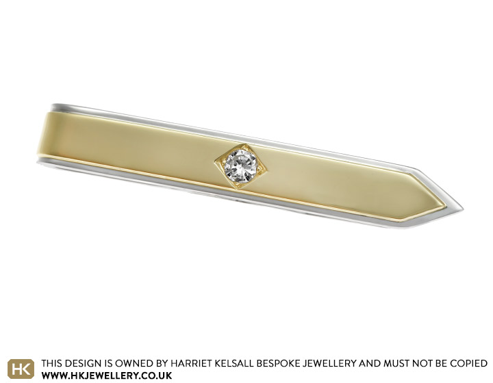 Robert's Mixed Metal Tie Slide Using Inherited Diamond