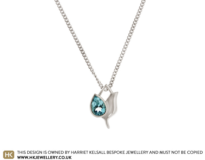 Sandra's aquamarine tulip inspired pendant