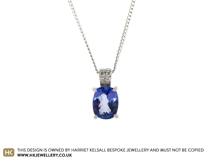 Valery's 9 Carat White Gold Tanzanite and Diamond Pendant