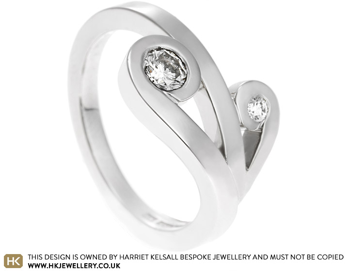 Jamie's New Zealand Fern Inspired Palladium and Diamond Engagement Ring