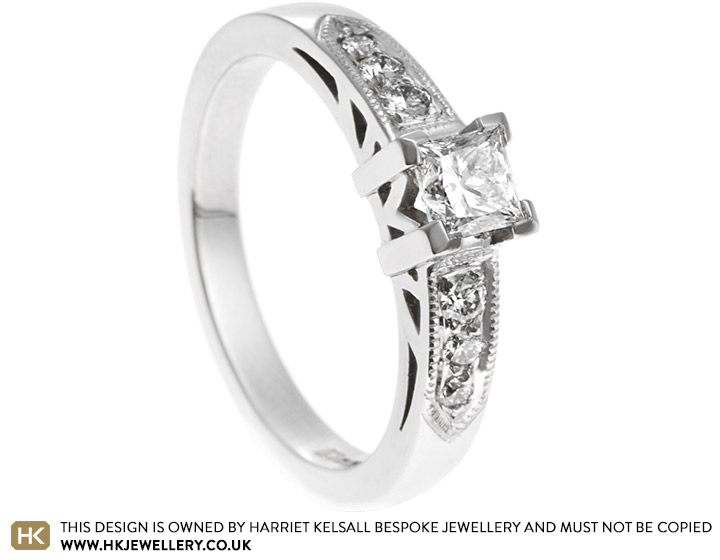 Ksenia's Princess Cut Diamond and Palladium Engagement Ring