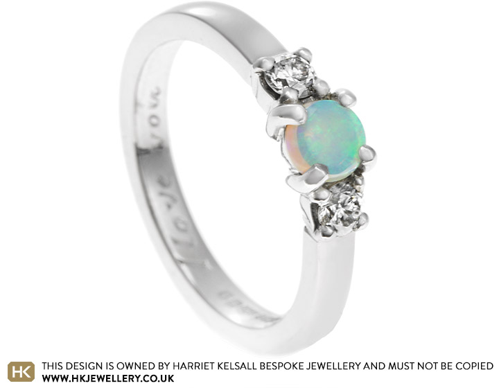 Laurence's opal and diamond engagement ring