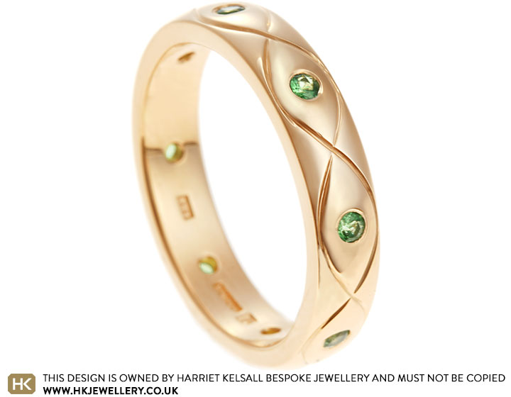 Blaise's tsavorite and rose gold eternity ring