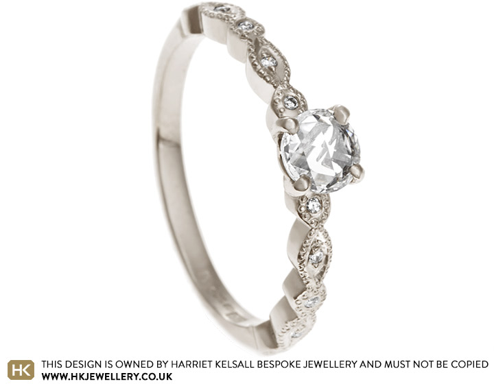 Candice's rose cut diamond engagement ring