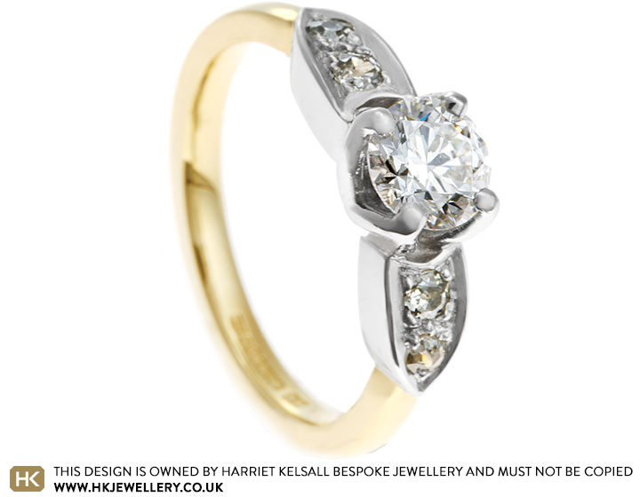 Naomi's 18 carat gold and platinum diamond engagement ring