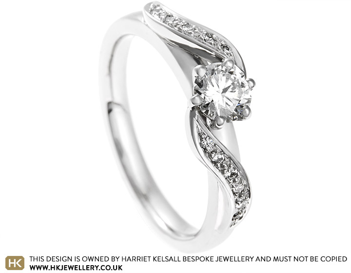 Hayley's diamond and palladium engagement ring