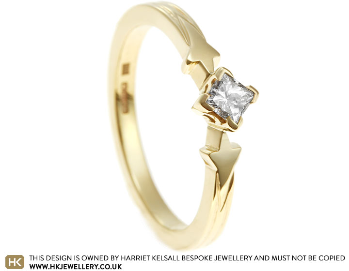 Corinne's star inspired 9 carat yellow gold engagement ring