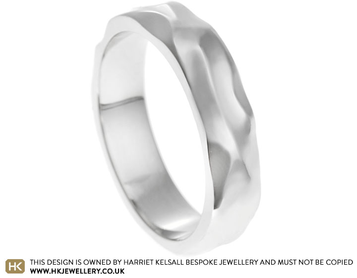 Anthony's Ripple Effect Platinum Wedding Band