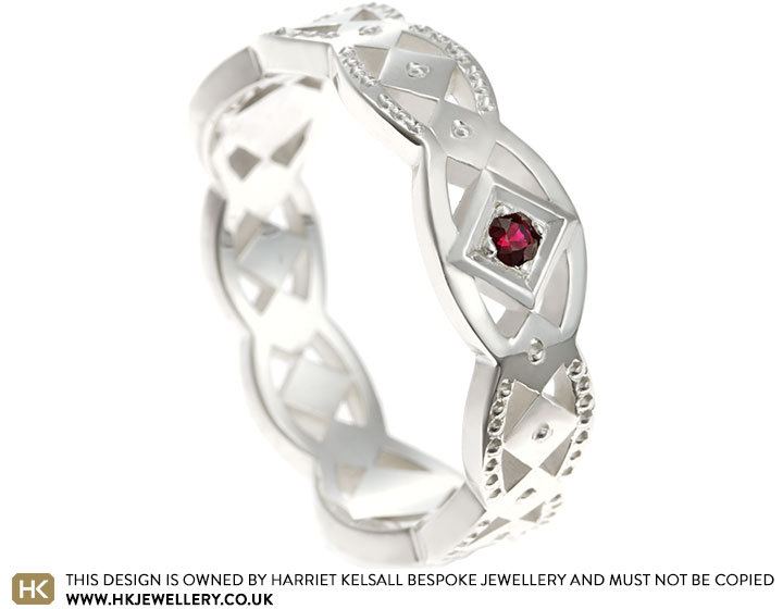 Jordan's Sterling SIlver Ruby and Filigree Ring