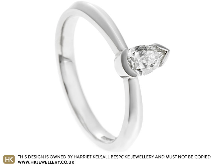 Becca's Platinum Pear Cut Diamond Solitaire Engagement Ring