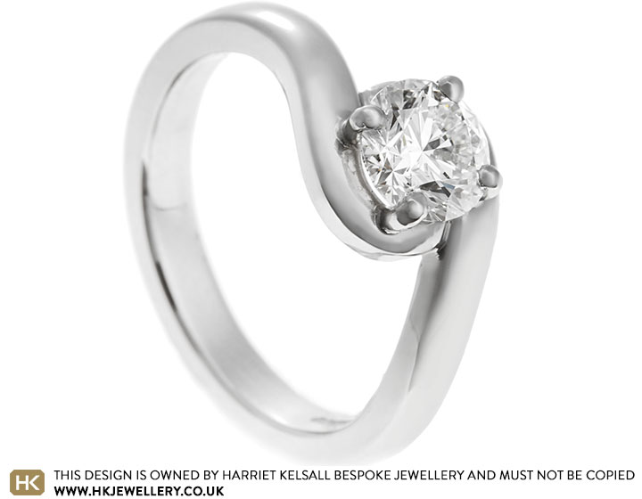 Karen's diamond and platinum twist engagement ring