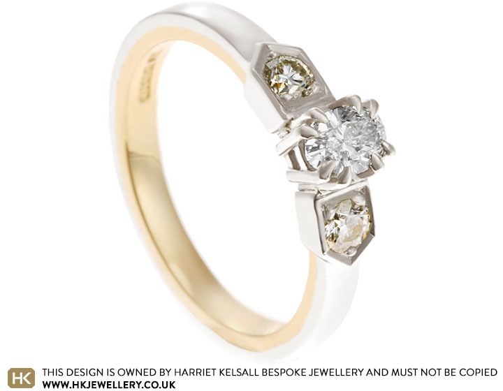 Laura's Art Deco style diamond engagement ring