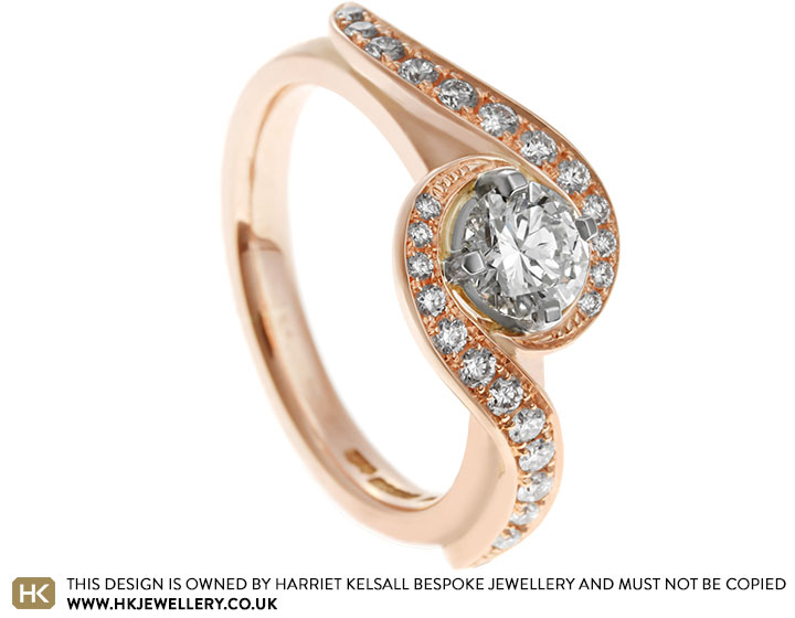 Maria's Fairtrade 9 Carat Rose Gold Diamond Engagement Ring