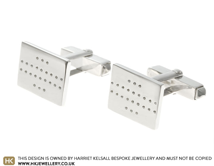 Sterling Silver Cufflinks with Dot Detailing