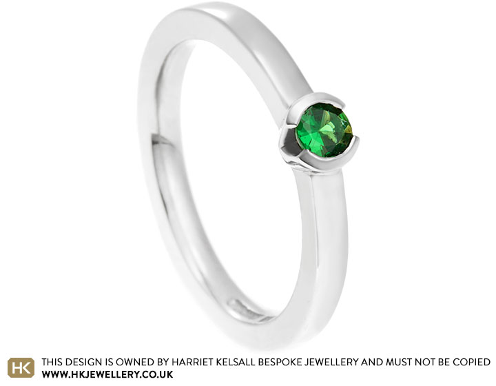 Leona's palladium tsavorite garnet ring