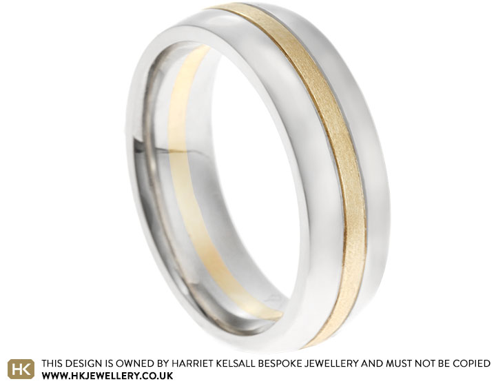 Nick's palladium and yellow gold mixed finish wedding ring