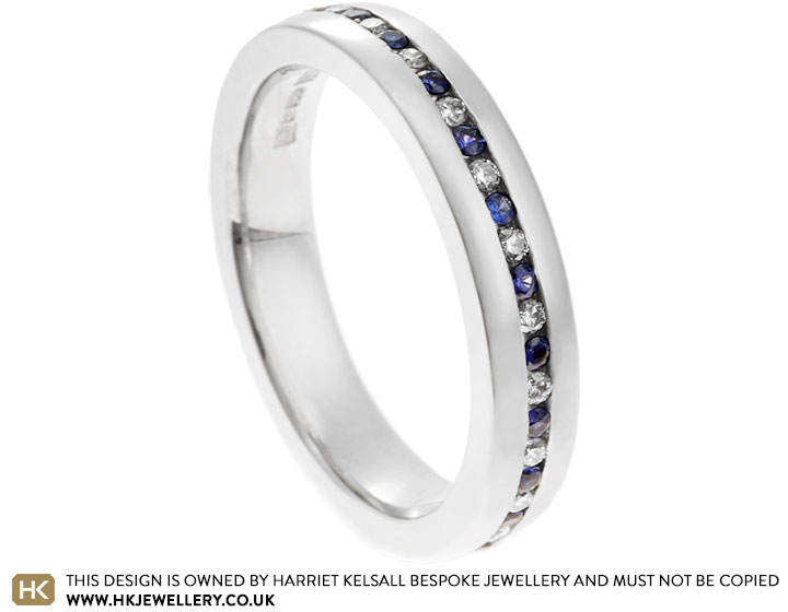 Lucinda's diamond and sapphire wedding ring