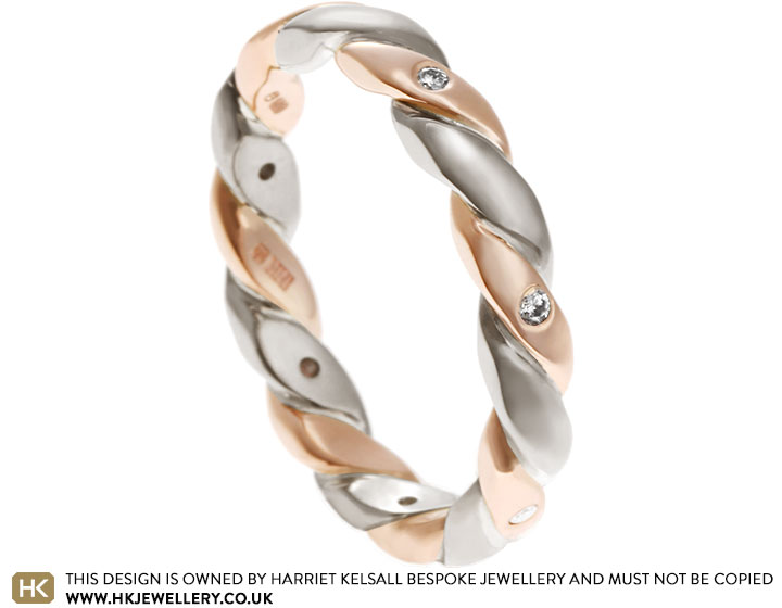 Laura's woven Fairtrade gold and diamond eternity ring