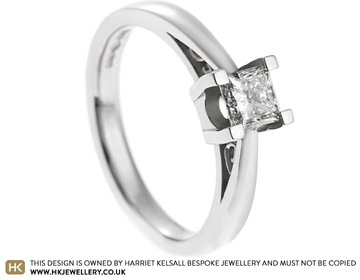 Rebecca's platinum princess cut diamond engagement ring