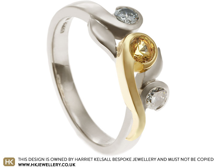 Leigh's Mixed Metal Diamond and Yellow Sapphire Eternity Ring