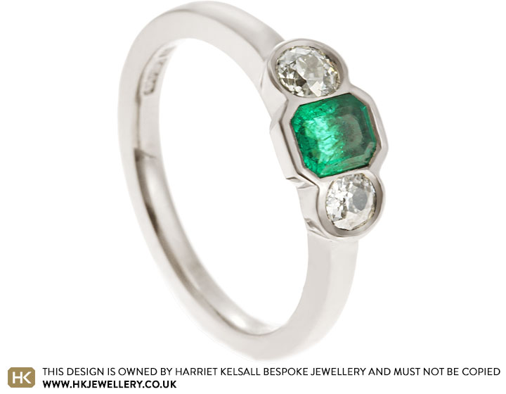 Margaret's Emerald and Diamond Trilogy Dress Ring