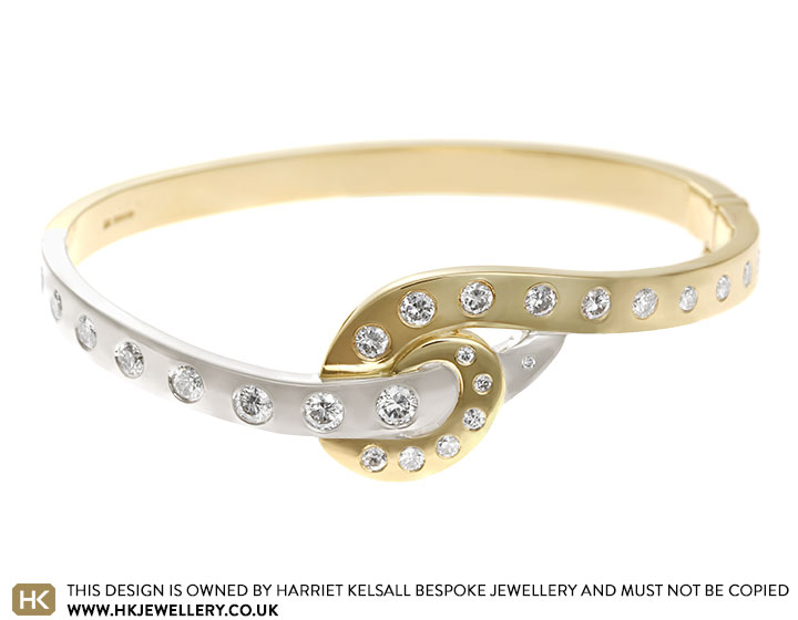 Victoria's  mixed metal bangle set with her own diamonds