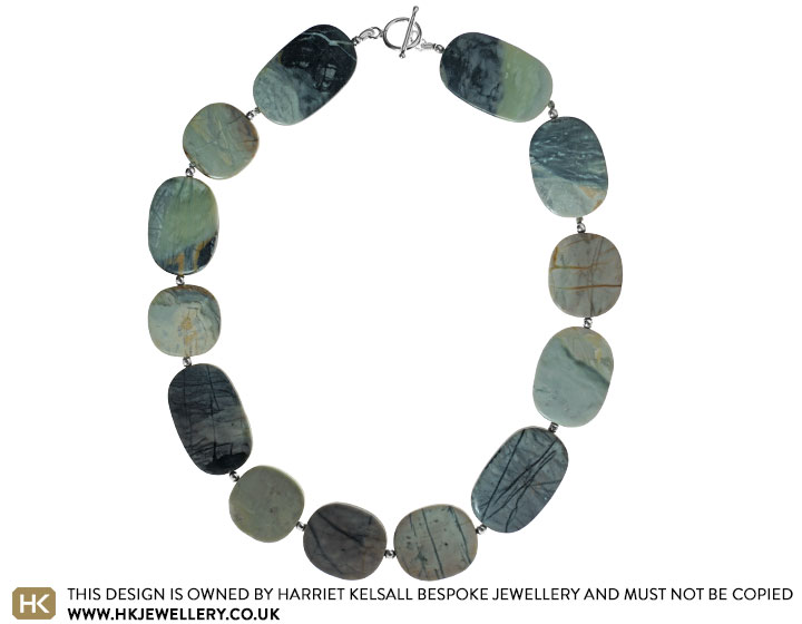 Picasso Jasper and Silver Beaded Necklace