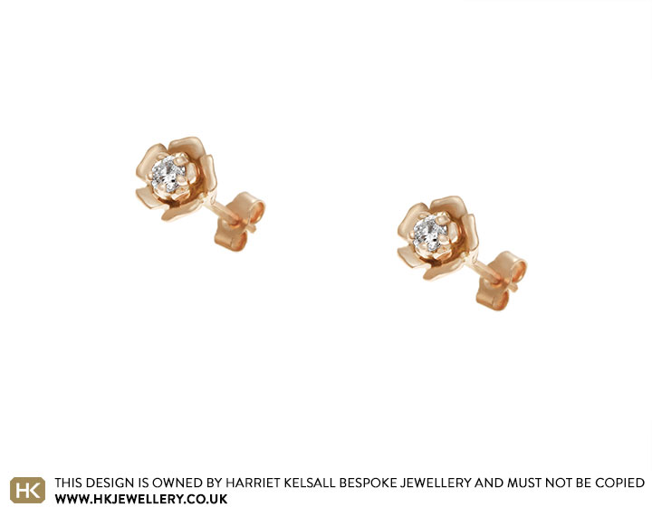 0.08ct Diamond Huggie Earrings in 14k Rose Gold – Mark Broumand