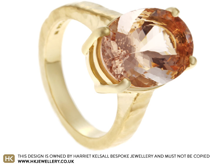 Helena's show stopper 5.01ct morganite engagement ring