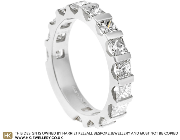 Mary's Princess Cut Diamond Platinum Eternity Ring