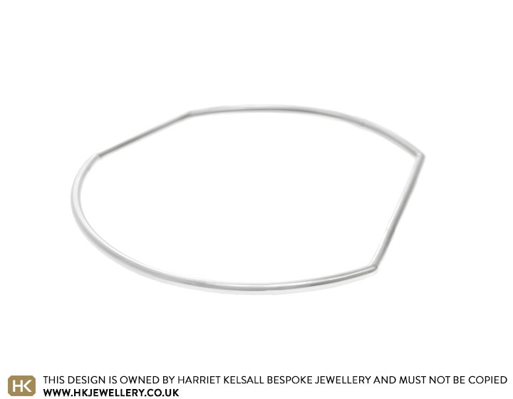 Asymmetric sterling silver bangle