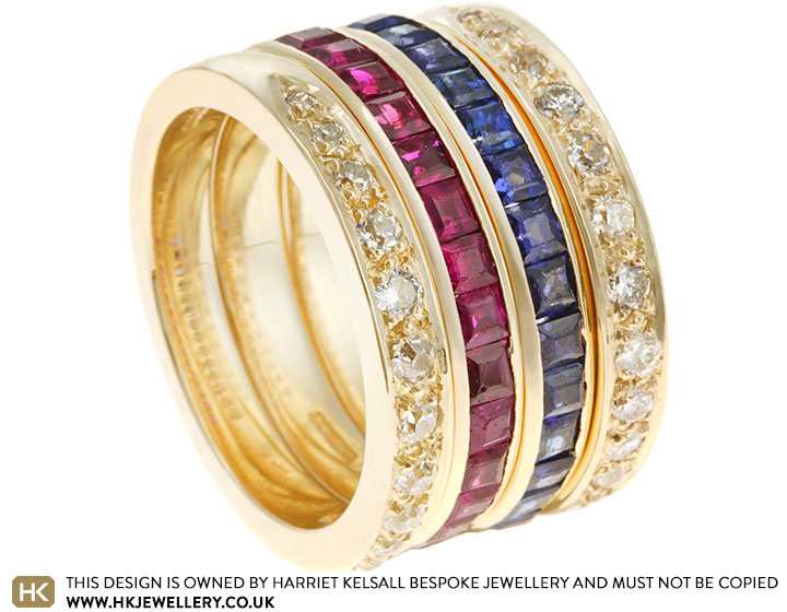 Bim's Multi-Stone 9ct Yellow Gold Stacking Rings