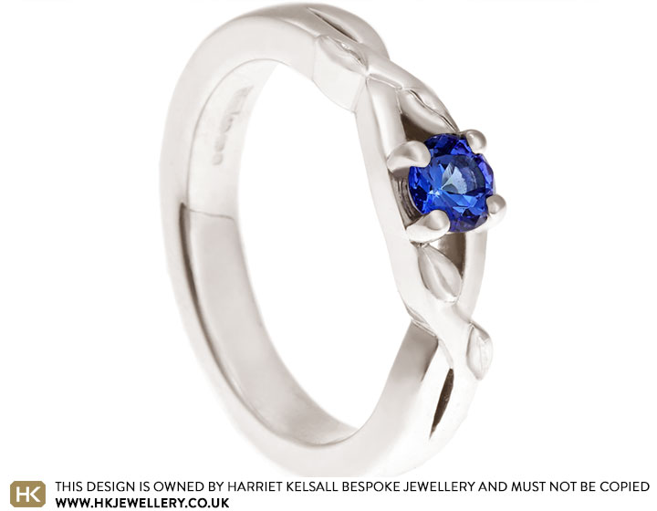 Giorgia's 18 carat white gold and Tanzanite bespoke ring