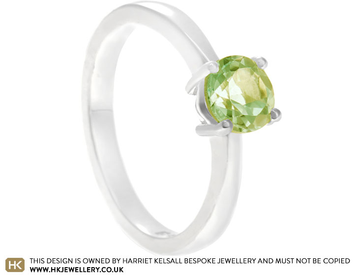 Fairtrade sterling silver ring with round cut peridot