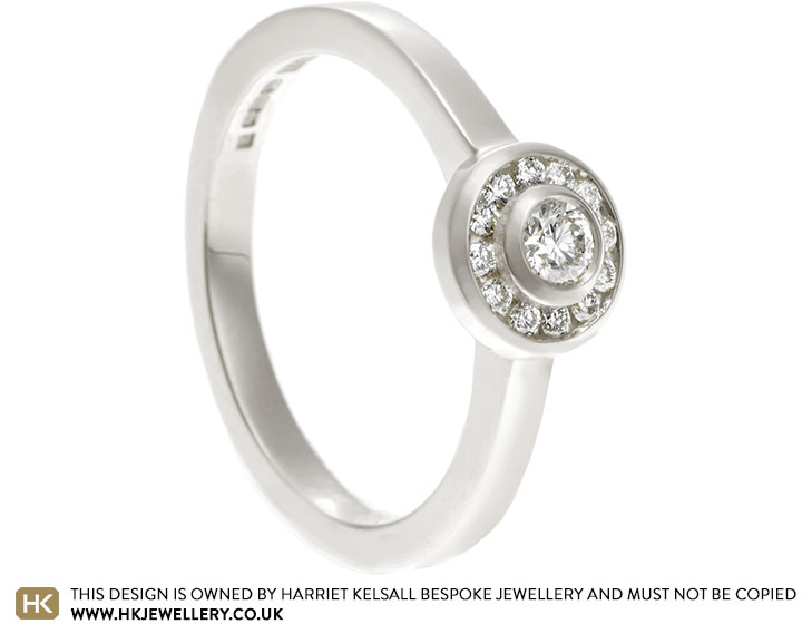 Fairtrade 9 carat white gold engagement ring with round brilliant cut diamonds totalling 0.22ct