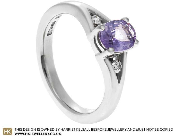 Emily's Palladium Lilac Sapphire and Diamond Engagement Ring