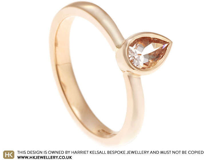 Pear Cut Morganite in 9ct Rose Gold Engagement Ring